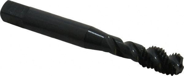 OSG - 1/4-20 UNC, 3 Flute, 45° Helix, Bottoming Chamfer, Oxide Finish, Vanadium High Speed Steel Spiral Flute STI Tap - Right Hand Flute, 2-1/2" OAL, 0.255" Shank Diam, 1" Thread Length - Exact Tooling