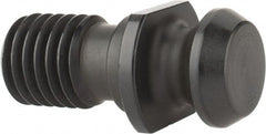 Parlec - A Style, CAT40 Taper, 5/8-11 Thread, 45° Angle Radius, Standard Retention Knob - 1.68" OAL, 0.74" Knob Diam, 0.12" Flange Thickness, 0.44" from Knob to Flange, 0.635" Pilot Diam - Exact Tooling