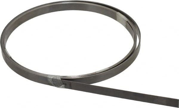 Starrett - 0.018 Inch Thick x 7.62 m Long x 1/2 Inch Wide, Feeler Stock Roll - Tempered Steel - Exact Tooling