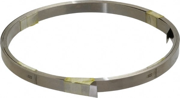 Starrett - 0.022 Inch Thick x 6.10 m Long x 1/2 Inch Wide, Feeler Stock Roll - Tempered Steel - Exact Tooling