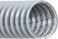 Hi-Tech Duravent - 1-1/4" ID, 27 Hg Vac Rating, 45 psi, PVC Vacuum & Duct Hose - 50' Long, Gray, 7/8" Bend Radius, -20 to 150°F - Exact Tooling