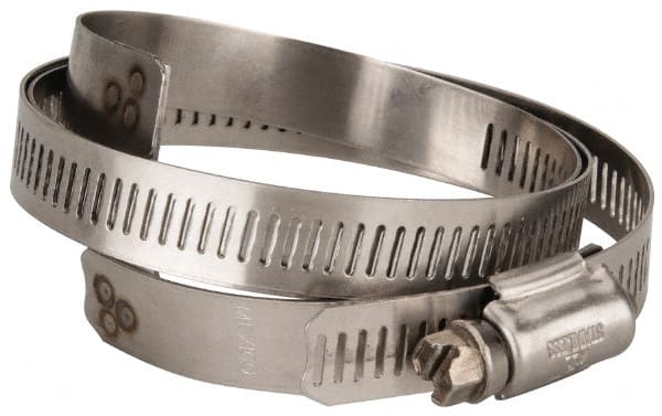 Hi-Tech Duravent - Stainless Steel Hose Clamp - 1/2" Wide x 0.02" Thick, 5-1/4" Hose, 3-1/4 to 5-5/8" Diam - Exact Tooling