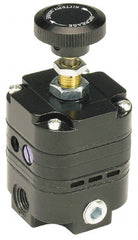 Parker - 1/4 NPT Port, 14 CFM, Zinc Diaphragm Operated Regulator - 2 to 40 psi Range, 150 Max psi Supply Pressure, 1/4" Gauge Port Thread, 3" Wide x 6.06" High - Exact Tooling