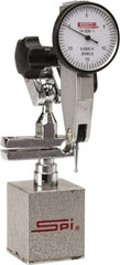SPI - 0.0005" Graduation, 0-15-0 Dial Reading, Indicator & Base Kit - 2.36" Base Length x 1.9" Base Width x 2" Base Height, 1-1/4" Dial Diam - Exact Tooling