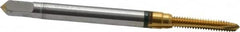 Guhring - #3-48 UNC, 3 Flute, TiN Finish, Cobalt Spiral Point Tap - Plug Chamfer, Right Hand Thread, 1-13/16" OAL, 0.141" Shank Diam, 2B Class of Fit, Series 3916 - Exact Tooling