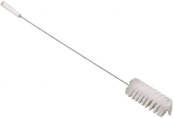 Vikan - 3" Diam Polyester Valve Brush - 34-1/4" OAL, 6-1/2" Head Length, Polypropylene & Stainless Steel Handle - Exact Tooling