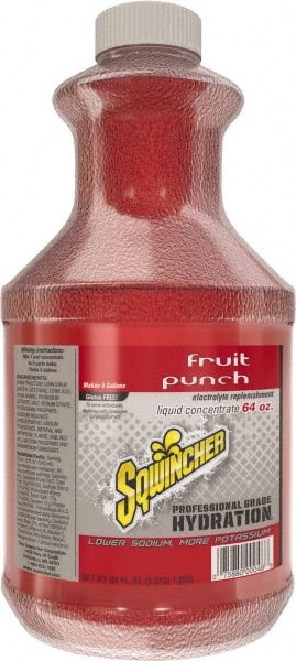 Sqwincher - 64 oz Bottle Fruit Punch Activity Drink - Liquid Concentrate, Yields 5 Gal - Exact Tooling