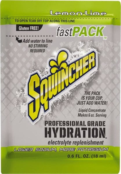 Sqwincher - 0.6 oz Pack Lemon-Lime Activity Drink - Liquid Concentrate, Yields 6 oz - Exact Tooling