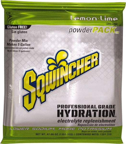 Sqwincher - 47.66 oz Pack Lemon-Lime Activity Drink - Powdered, Yields 5 Gal - Exact Tooling
