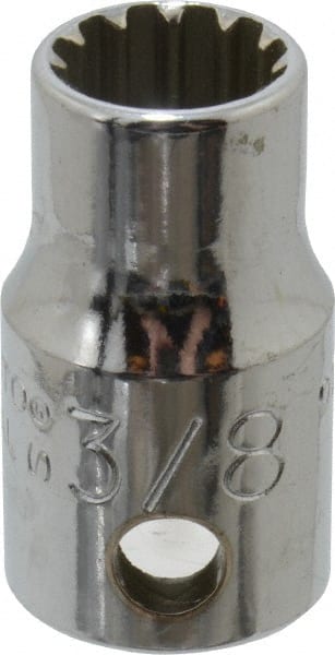 Proto - 3/8" Drive, 3/8" Socket, Spline Socket - 12 Points, 1" OAL - Exact Tooling