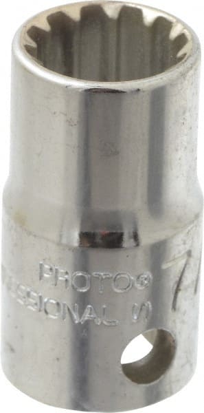 Proto - 3/8" Drive, 7/16" Socket, Spline Socket - 12 Points, 1-1/16" OAL - Exact Tooling