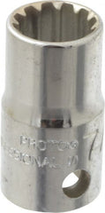 Proto - 3/8" Drive, 7/16" Socket, Spline Socket - 12 Points, 1-1/16" OAL - Exact Tooling