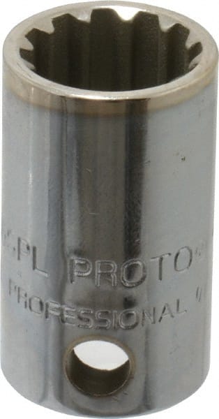 Proto - 3/8" Drive, 1/2" Socket, Spline Socket - 12 Points, 1-1/16" OAL - Exact Tooling