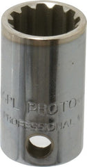 Proto - 3/8" Drive, 1/2" Socket, Spline Socket - 12 Points, 1-1/16" OAL - Exact Tooling