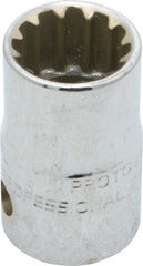 Proto - 3/8" Drive, 9/16" Socket, Spline Socket - 12 Points, 1-1/16" OAL - Exact Tooling