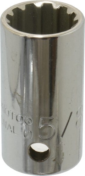 Proto - 1/2" Drive, 5/8" Socket, Spline Socket - 12 Points, 1-9/16" OAL - Exact Tooling