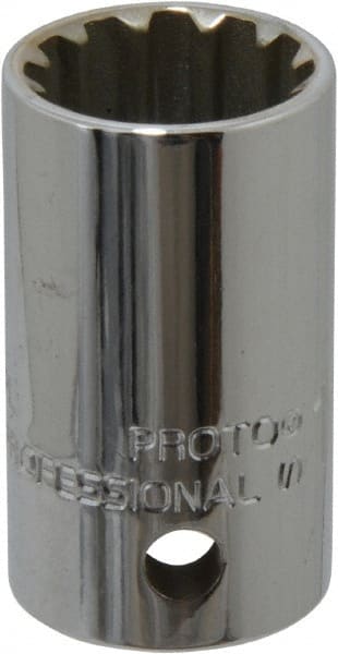Proto - 1/2" Drive, 11/16" Socket, Spline Socket - 12 Points, 1-9/16" OAL - Exact Tooling