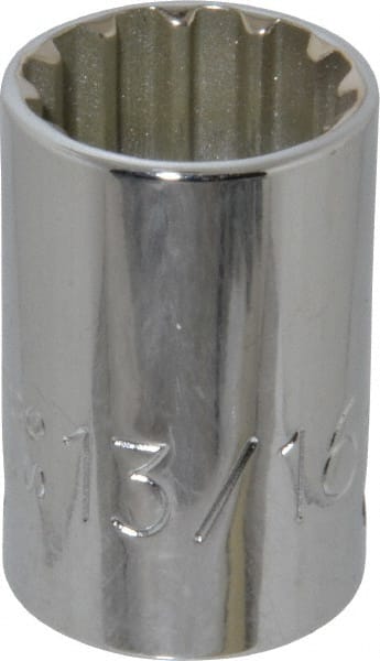 Proto - 1/2" Drive, 13/16" Socket, Spline Socket - 12 Points, 1-9/16" OAL - Exact Tooling