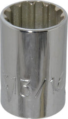 Proto - 1/2" Drive, 13/16" Socket, Spline Socket - 12 Points, 1-9/16" OAL - Exact Tooling