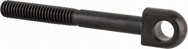 Gibraltar - 5/16-18, 1-3/8" Thread Length, 5/16" Hole Diam, Steel, Swing Bolt - Black Oxide Finish, Grade 1045, 3/8" Head Thickness, 3" Hole Center to End - Exact Tooling