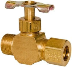 Eaton - 150 Max psi, 3/8" Pipe, Brass, Inline Instrumentation Needle Valve - Compression x Compression End Connections - Exact Tooling