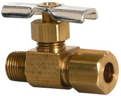 Eaton - 150 Max psi, 1/4 x 1/8" Pipe, Brass, Inline Instrumentation Needle Valve - Compression x MNPT End Connections - Exact Tooling