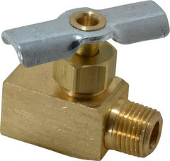 Eaton - 150 Max psi, 1/8" Pipe, Brass, Inline Instrumentation Needle Valve - FNPT x MNPT End Connections - Exact Tooling