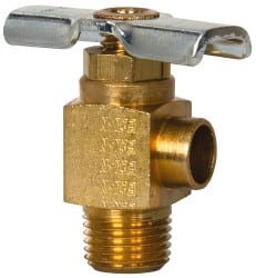 Eaton - Steel Angle Bib Drain Drain Cock & Shutoff Valve - 1/8 Thread, 150 Max psi - Exact Tooling