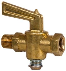 Eaton - Steel Pipe Fitting Drain Cock & Shutoff Valve - 1/8 Thread, 30 Max psi - Exact Tooling