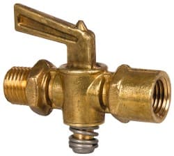 Eaton - Steel Shutoff Drain Cock & Shutoff Valve - 1/4 Thread, 30 Max psi - Exact Tooling