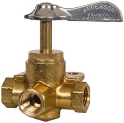 Eaton - Steel 3 Way Shutoff Drain Cock & Shutoff Valve - 1/4 Thread, 30 Max psi - Exact Tooling