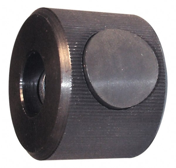 Morton Machine Works - 5/16-18" UNC Thread, Black Oxide Finish, Steel Round Knurled Push Button Thumb Nut - 3/4" Overall Height, 1-1/8" Head Diam - Exact Tooling