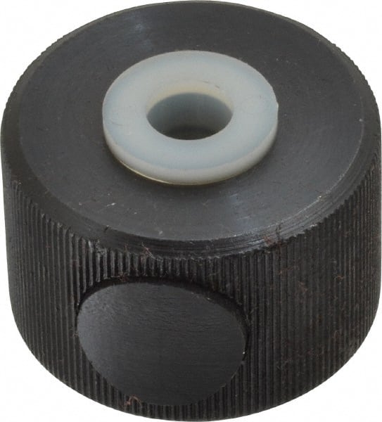 Morton Machine Works - 3/8-16" UNC Thread, Black Oxide Finish, Steel Round Knurled Push Button Thumb Nut - 3/4" Overall Height, 1-1/8" Head Diam - Exact Tooling