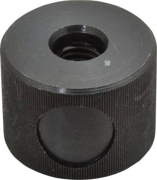 Morton Machine Works - 1/2-13" UNC Thread, Black Oxide Finish, Steel Round Knurled Push Button Thumb Nut - 1-1/8" Overall Height, 1-1/2" Head Diam - Exact Tooling