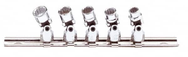 Proto - 5 Piece 1/4" Drive Standard Socket Set - 12 Points, 1/4 to 1/2", Inch Measurement Standard - Exact Tooling
