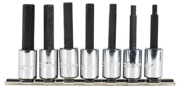 Proto - 7 Piece 3/8" Drive Metric Hex Bit Socket Set - 4 to 10mm Hex - Exact Tooling