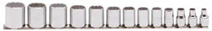 Proto - 13 Piece 3/8" Drive Chrome Finish Socket Set - 12 Points, 1/4" to 1" Range, Inch Measurement Standard - Exact Tooling