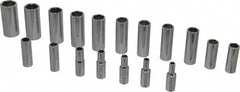 Proto - 18 Piece 3/8" Drive Chrome Finish Deep Well Socket Set - 6 Points, 6mm to 23mm Range, Metric Measurement Standard - Exact Tooling