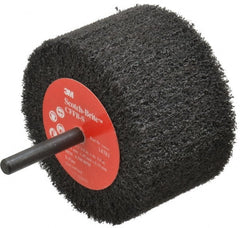 3M - 3" Diam x 1-3/4" Face Width, Fine Silicon Carbide Nonwoven Mounted Flap Wheel - 1/4" Shank Mount, 8,500 Max RPM - Exact Tooling