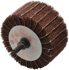 3M - 2-1/2" Diam x 1-1/4" Face Width, Very Fine Aluminum Oxide Nonwoven & Coated Mounted Flap Wheel - Roloc Mount, 180 Grit, X Weighted Backing, 7,000 Max RPM - Exact Tooling