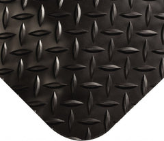 Wearwell - 9' Long x 4' Wide, Dry Environment, Anti-Fatigue Matting - Black, Vinyl with Nitrile Blend Base, Beveled on 4 Sides - Exact Tooling