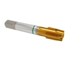 Guhring - 3/4-16 UNF, 4 Flute, TiN Finish, Cobalt Spiral Point Tap - Plug Chamfer, Right Hand Thread, 4-1/4" OAL, 0.59" Shank Diam, 2B Class of Fit, Series 3917 - Exact Tooling