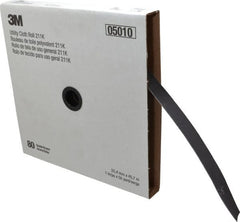 3M - 1" x 50 Yd 80 Grit Aluminum Oxide Cloth Roll - Medium Grade, J Weighted Backing - Exact Tooling