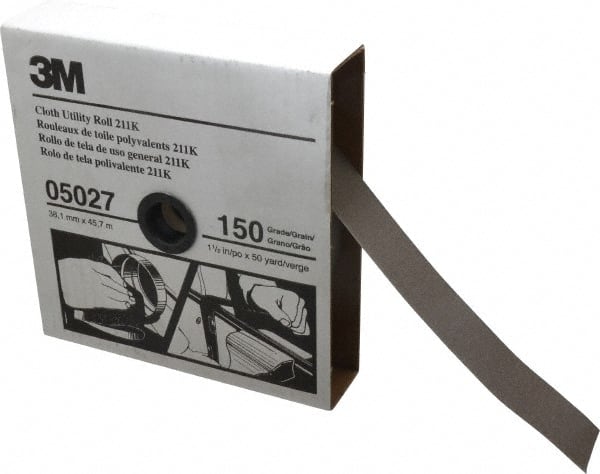 3M - 1-1/2" x 50 Yd 150 Grit Aluminum Oxide Cloth Roll - Very Fine Grade, J Weighted Backing - Exact Tooling