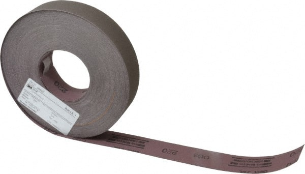 3M - 1-1/2" x 50 Yd 220 Grit Aluminum Oxide Cloth Roll - Very Fine Grade, J Weighted Backing - Exact Tooling