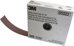 3M - 1-1/2" x 50 Yd 320 Grit Aluminum Oxide Cloth Roll - Extra Fine Grade, J Weighted Backing - Exact Tooling