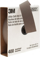 3M - 1-1/2" x 50 Yd 400 Grit Aluminum Oxide Cloth Roll - Super Fine Grade, J Weighted Backing - Exact Tooling