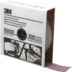 3M - 1-1/2" x 50 Yd 500 Grit Aluminum Oxide Cloth Roll - Super Fine Grade, J Weighted Backing - Exact Tooling
