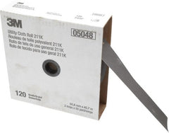 3M - 2" x 50 Yd 120 Grit Aluminum Oxide Cloth Roll - Fine Grade, J Weighted Backing - Exact Tooling