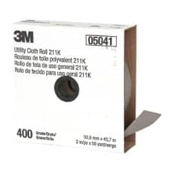 3M - 2" x 50 Yd 400 Grit Aluminum Oxide Cloth Roll - Super Fine Grade, J Weighted Backing - Exact Tooling